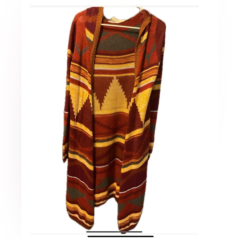 California Moonrise Southwestern Long Colorful Striped Women's Cardigan